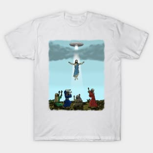 Jesus Rising Into UFO T-Shirt